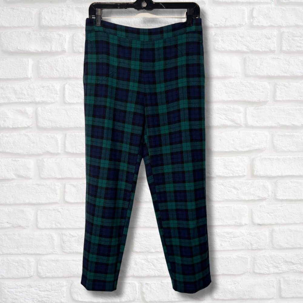 Old Navy Blue and Green Plaid Pull-On Straight Leg Pants (size 4)